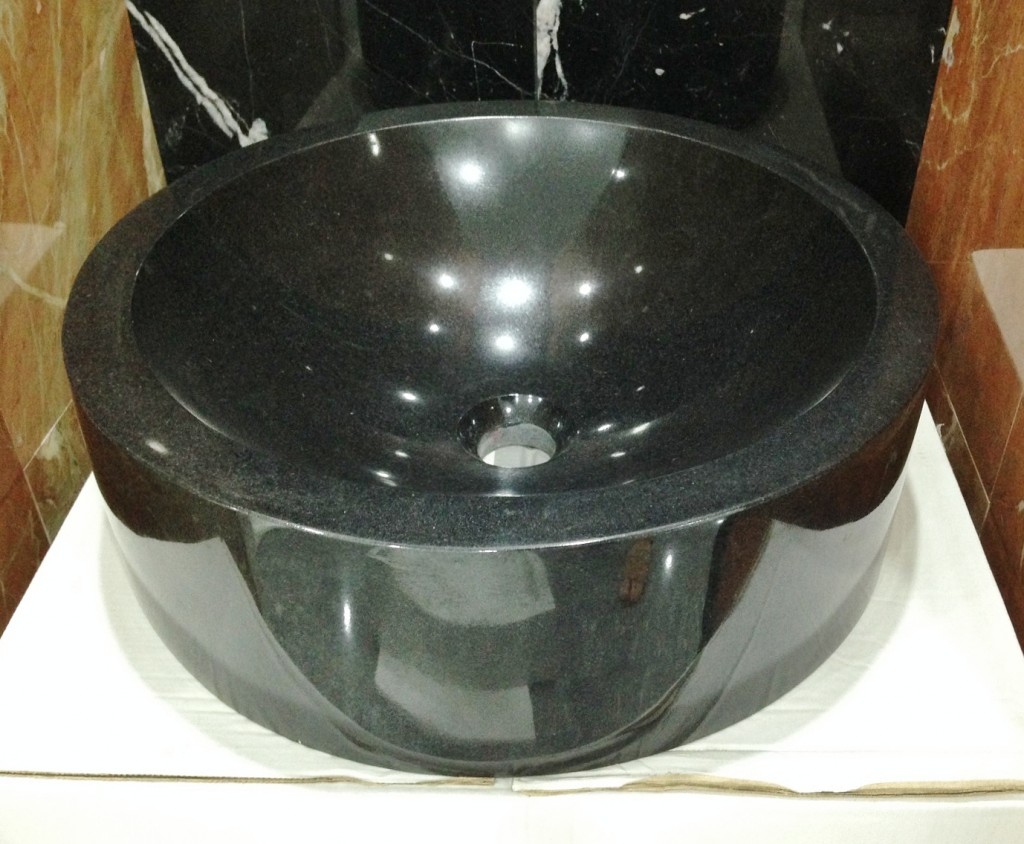 Black Granite Round Sink 450 x 450