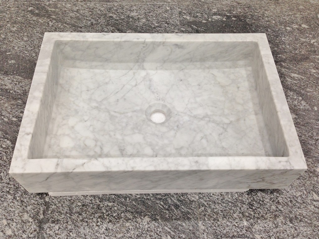 Carrara Marble Rectangle Sink 450 x 650 